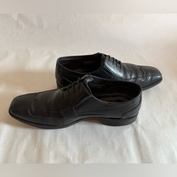 alfani dress shoes Mens Brown Leather Square Toe Slip On Derby Shoes Alfani Men's Millionn Lace-Up Dress